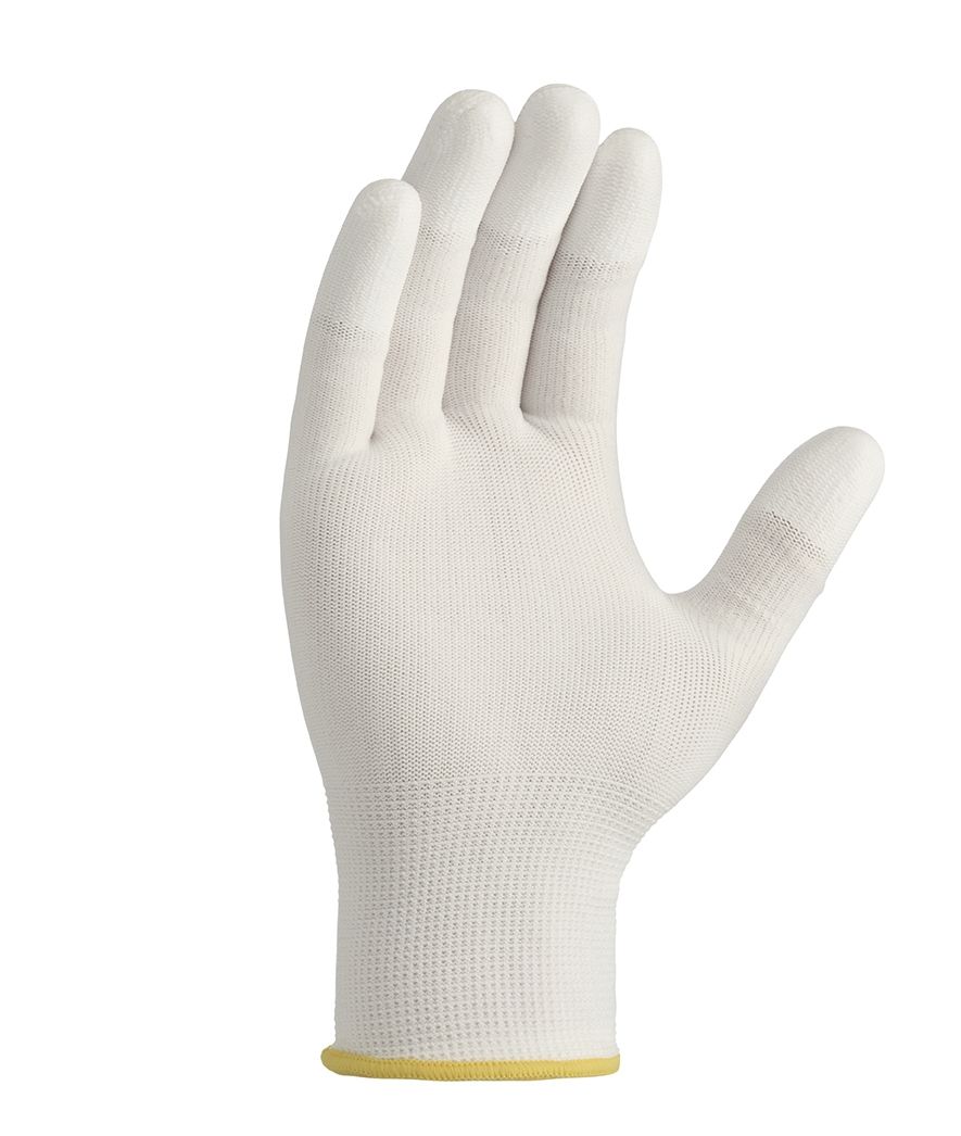 teXXor® Polyester-Strickhandschuh FINGERKUPPEN PU-BESCHICHTET weiß