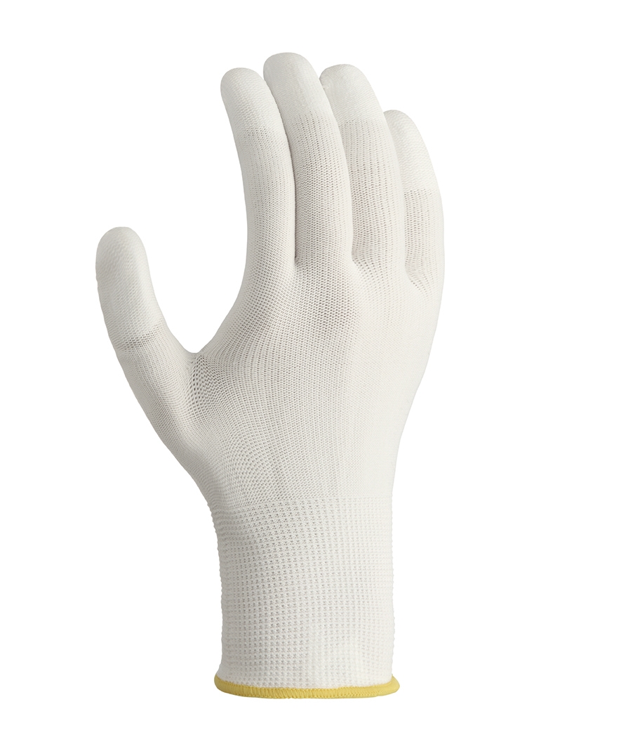 teXXor® Polyester-Strickhandschuh FINGERKUPPEN PU-BESCHICHTET weiß