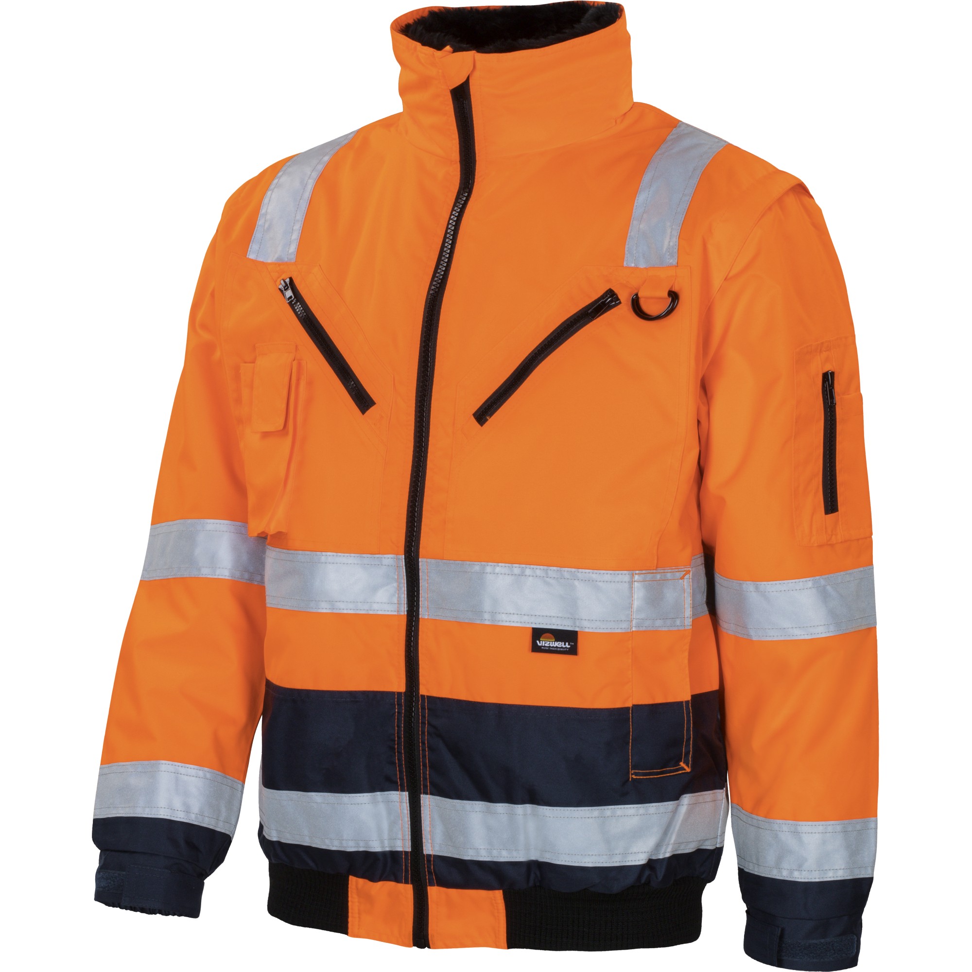 Warnschutz Kontr. Pilotenjacke leuchtorange/marine