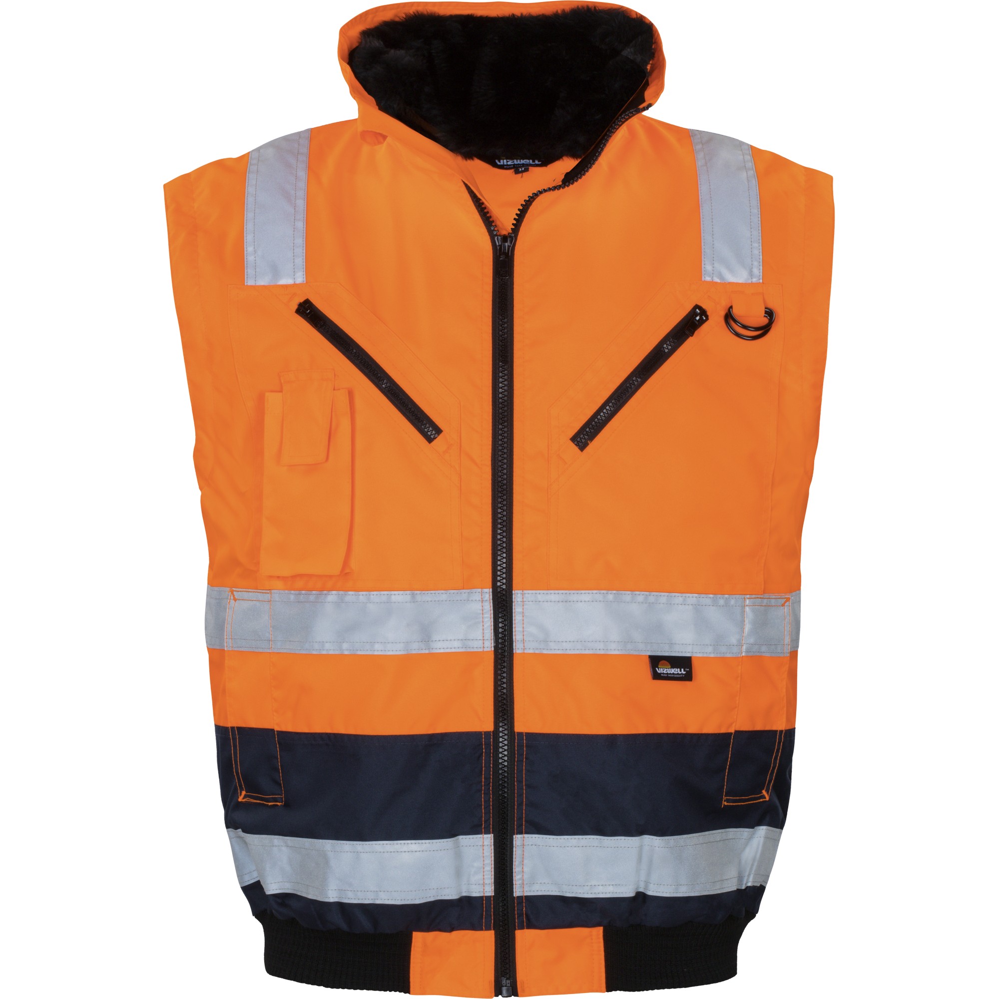 Warnschutz Kontr. Pilotenjacke leuchtorange/marine