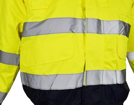 LeiKaTex® • Multifunktionale Pilotenwarnschutzjacke nach EN ISO 20471 + EN 343 • neongelb / marineblau 