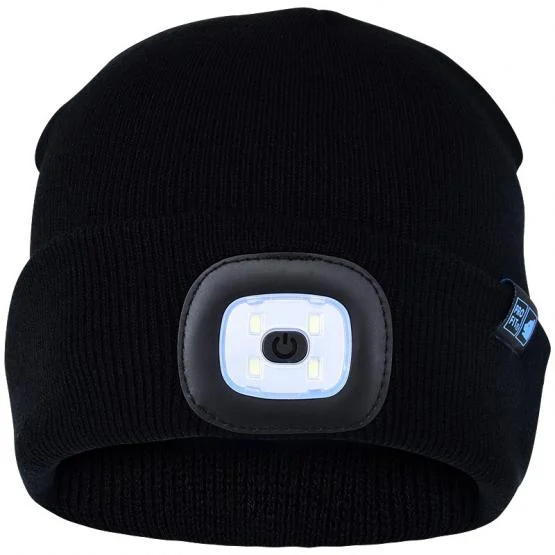 Mütze mit wiederaufladbarer LED schwarz