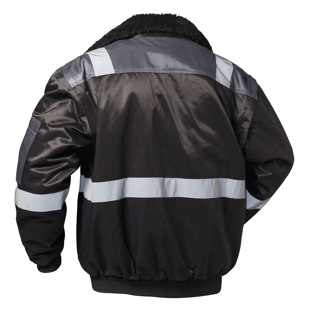 NORWAY® Pilotjacke 4-in-1"Kirkenes" mit Reflexstreifen schwarz/grau