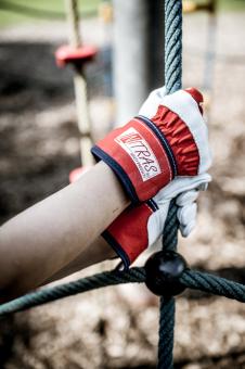 NITRAS® Lederhandschuhe in kleinen Größen, roter Rücken und Stulpe