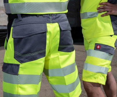 LeiKaTex® • BRIGHT LINE • SHORTS • EN ISO 20471 Klasse 1 • neongelb