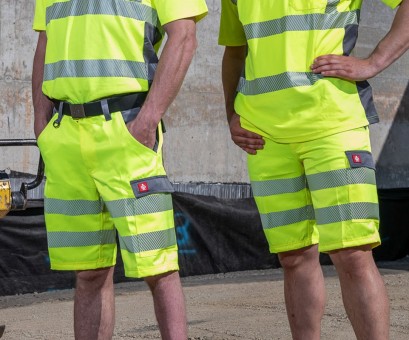 LeiKaTex® • BRIGHT LINE • SHORTS • EN ISO 20471 Klasse 1 • neongelb