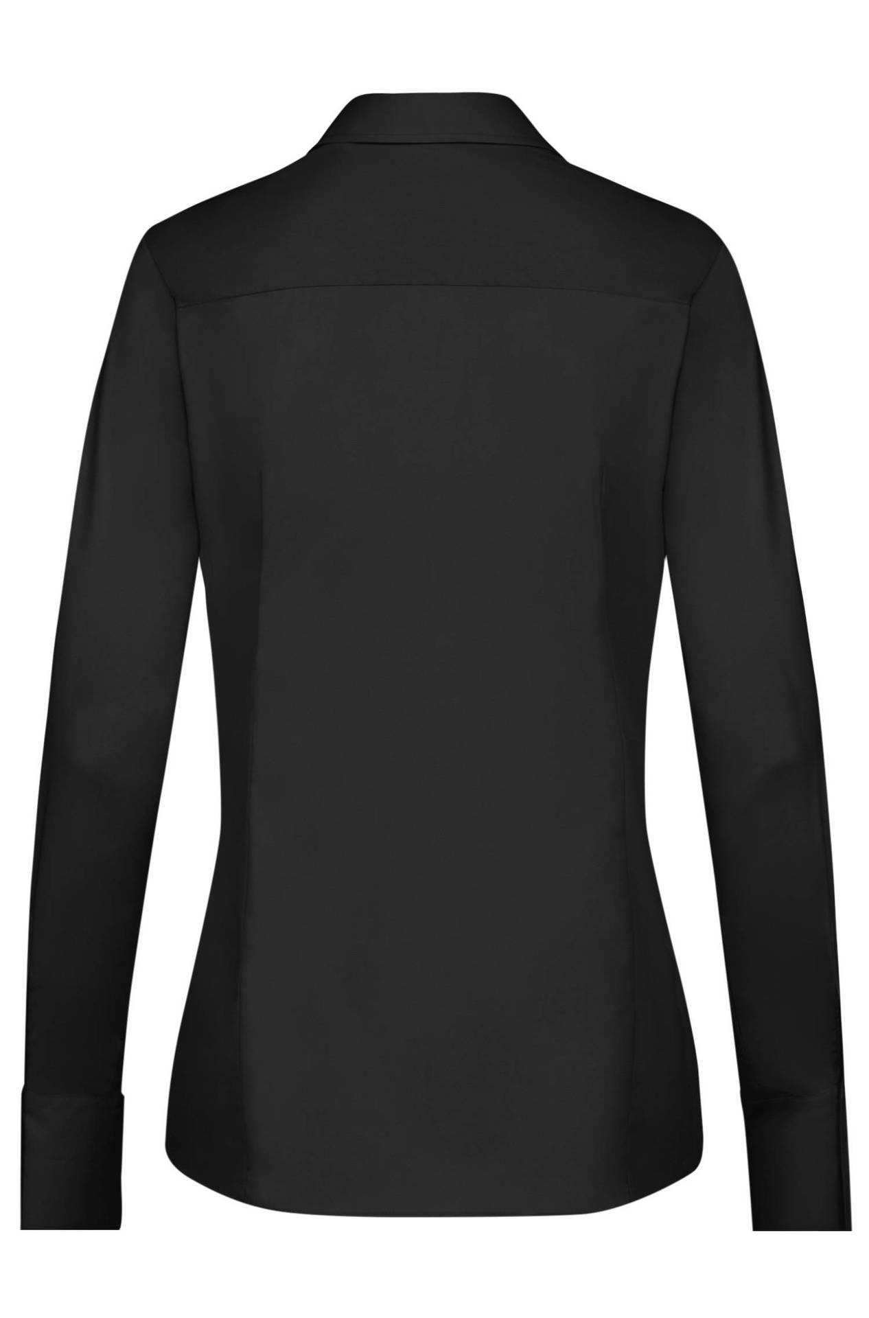 BASIC Damen Bluse Regular Fit schwarz langarm