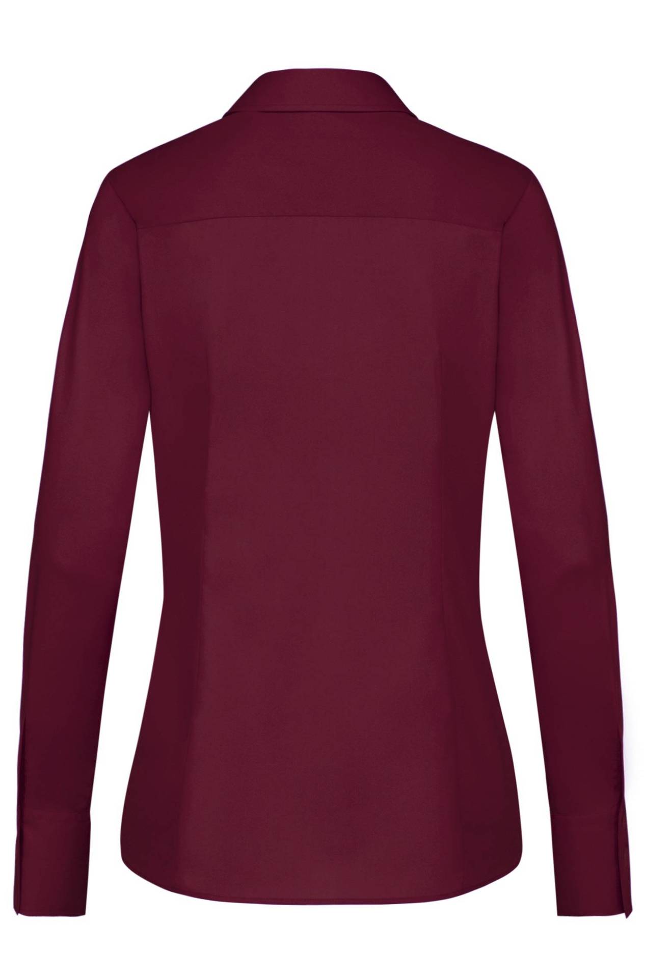 BASIC Damen Bluse Regular Fit bordeaux langarm