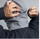 Kapuze für Hybrid Softshelljacke hellgrau