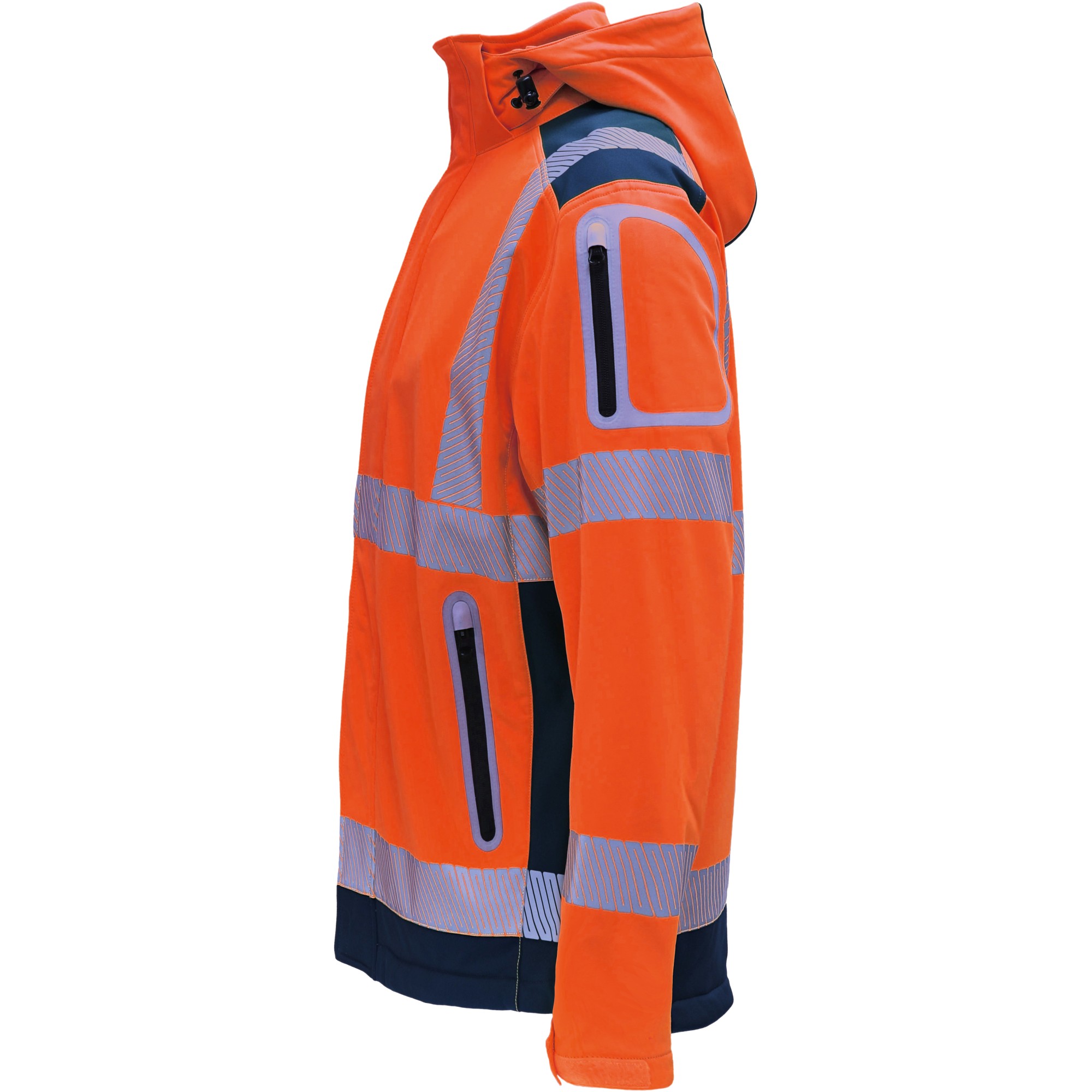 (neu) Warnschutz Kontrast Softshelljacke leuchtorange/marine