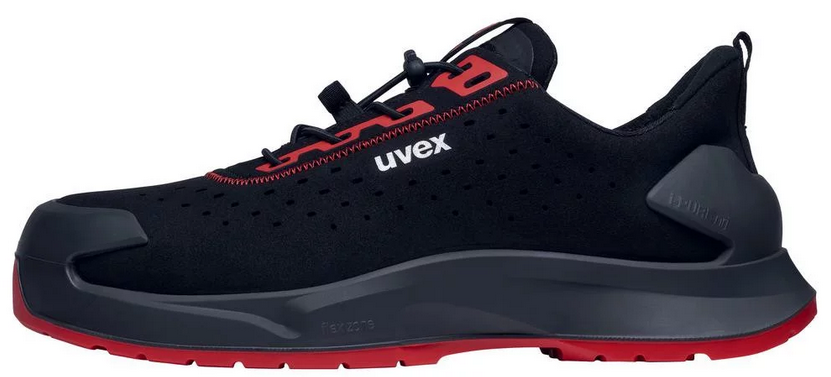 UVEX 1 x-craft gelochter Halbschuh 6802/1 S1 PL PUR FO SC SR Weite 10 schwarz/rot