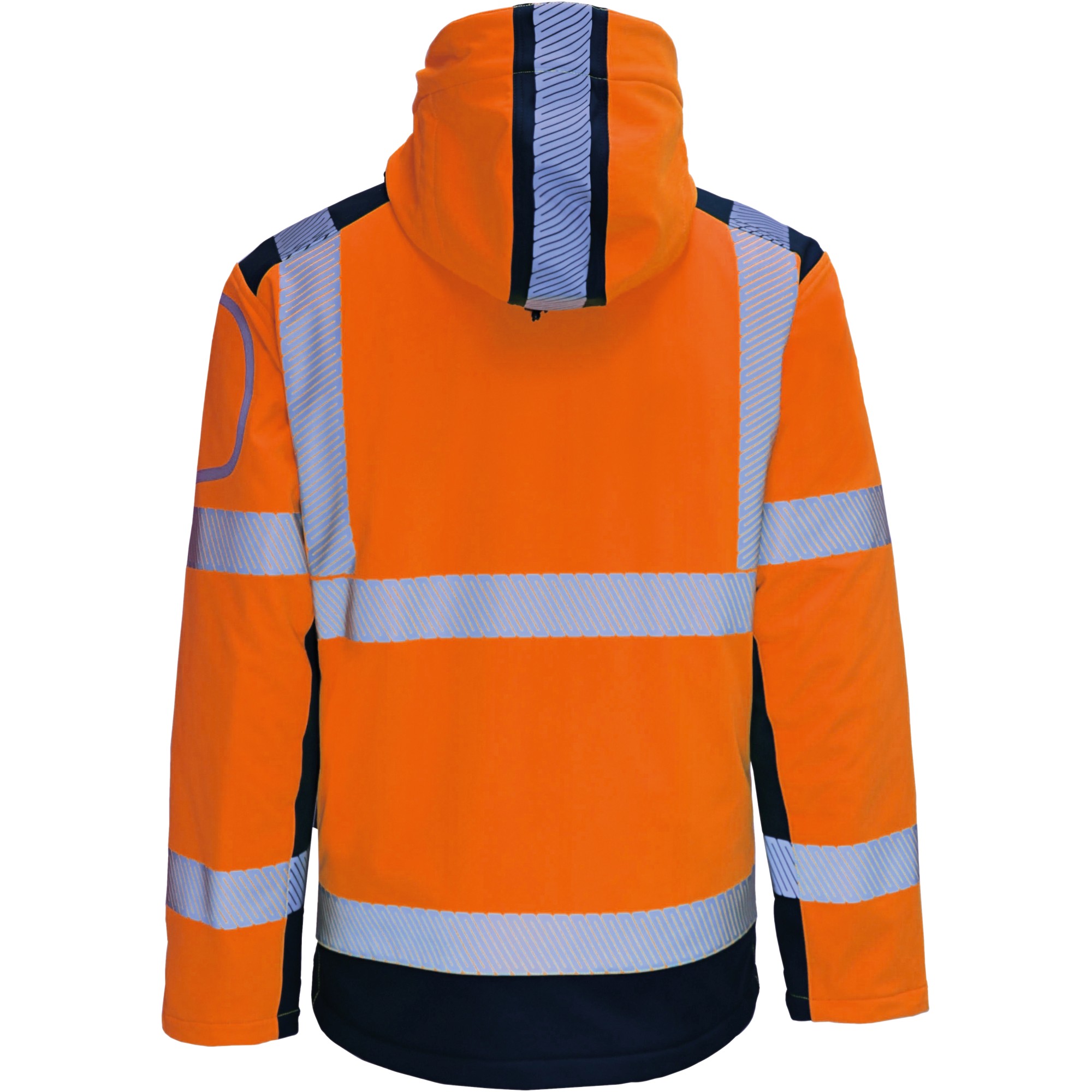 Warnschutz Kontrast Winter-Softshelljacke leuchtorange/marine mit Innenjacke