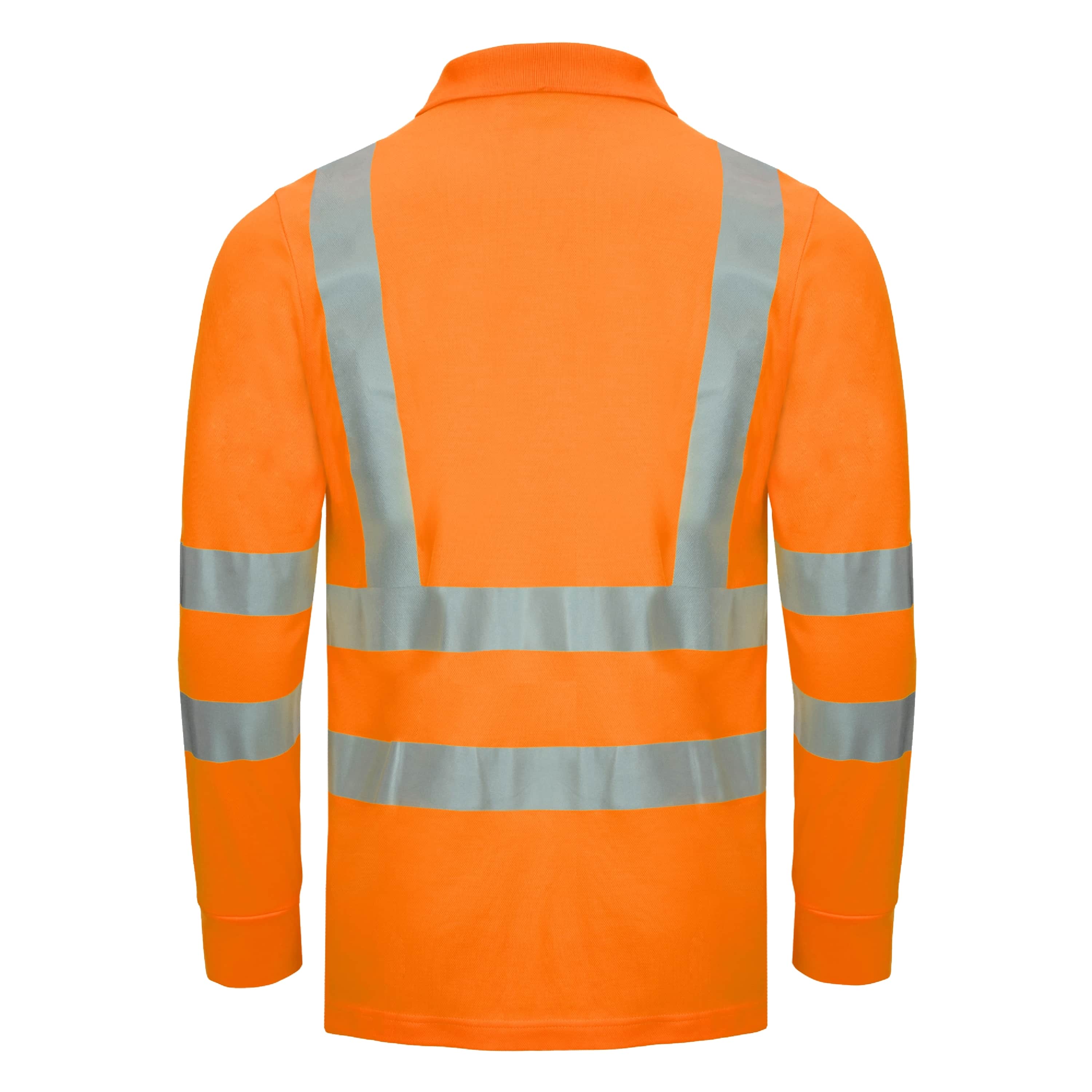 NITRAS® MOTION TEX VIZ, Warnschutz-Langarm-Poloshirt, EN ISO 20471 neonorange