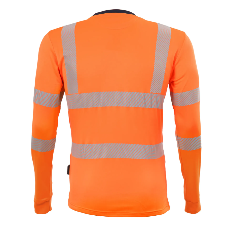 Qualitex Lyocell Langarm-T-Shirt "Allround Warnschutz" mit UV-Schutz