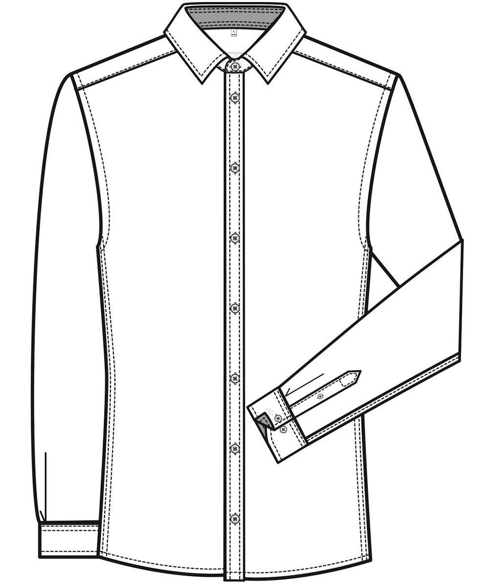 Greiff Herren-Hemd, 1/1-Arm, Regular Fit, Modern 37.5, weiß/kontrast grau