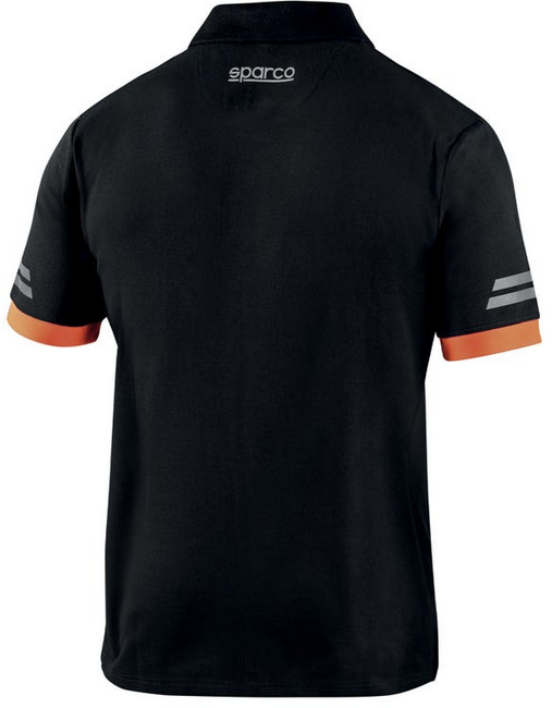 Sparco Polo TECH TOLEDO Schwarz/Orange fluoreszierend