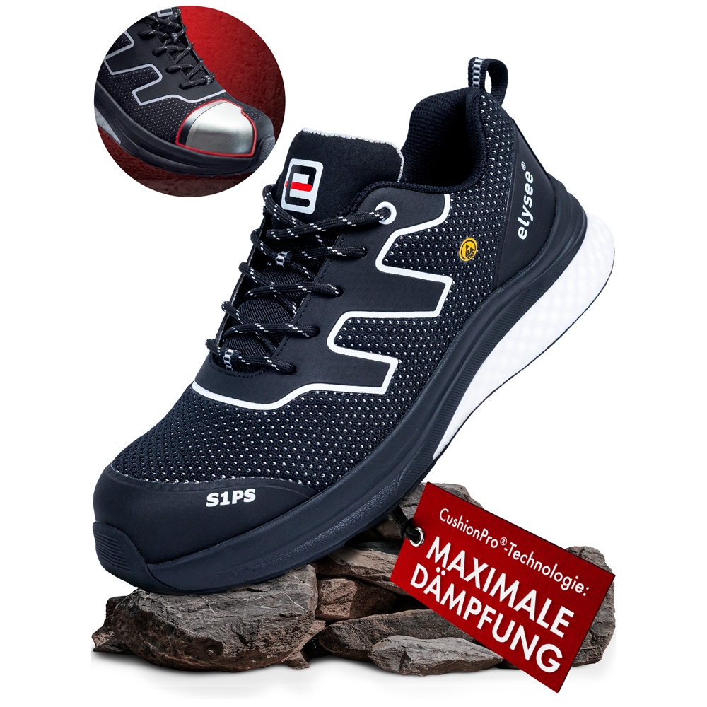 elysee® HALBSCHUHE S1PS *CUSHIONPRO® CORE* schwarz/weiß