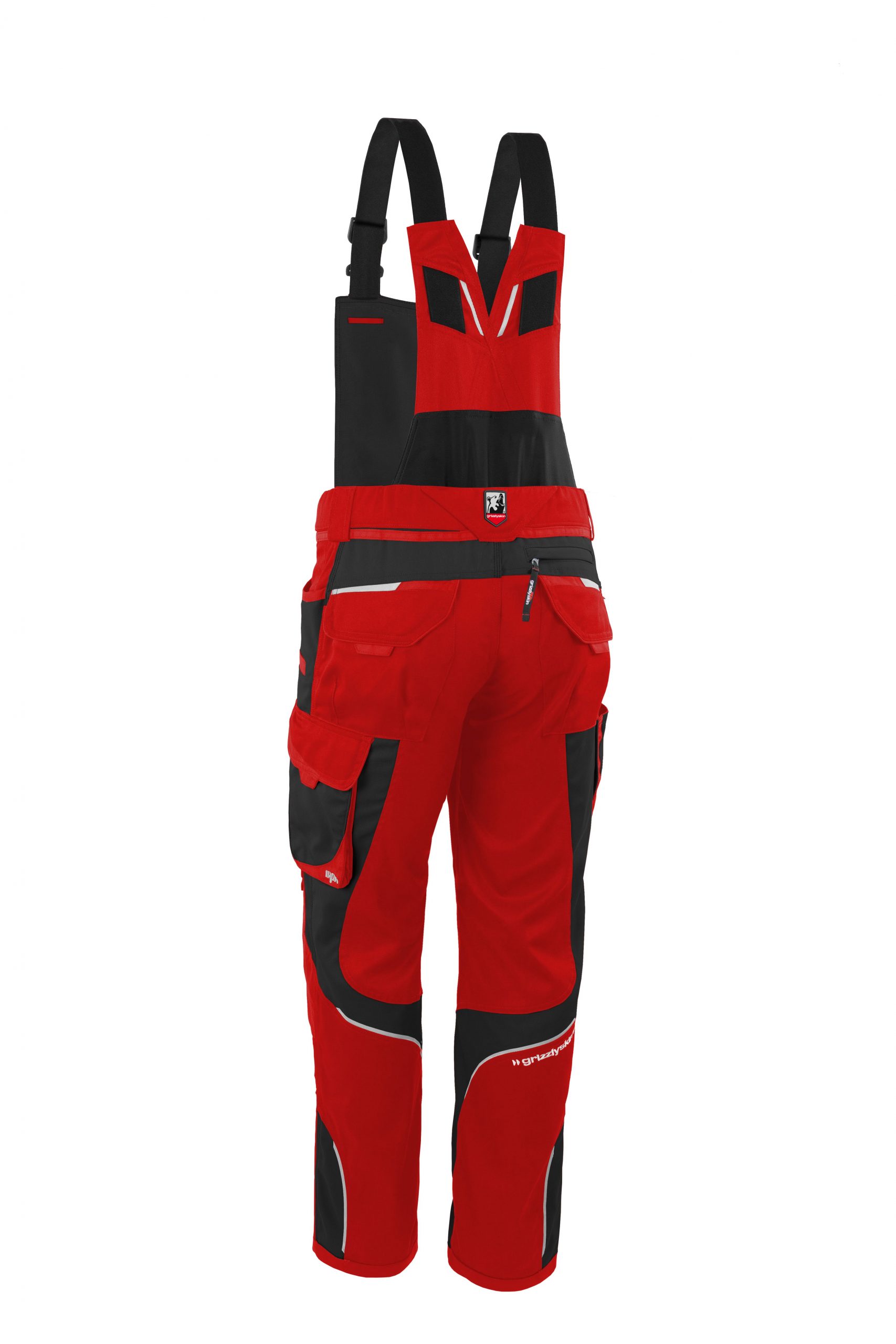 Grizzlyskin IRON Latzhose rot/schwarz