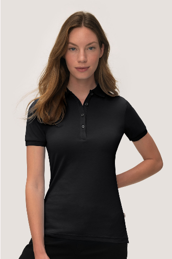 Damen-Poloshirt Cotton-Tec schwarz