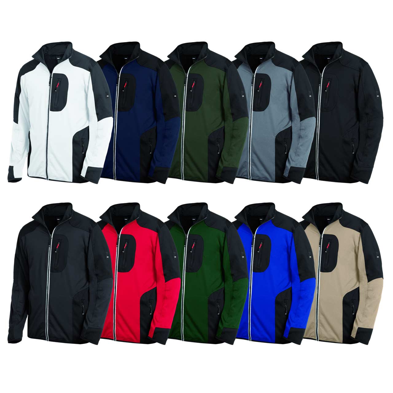 FHB® Jersey Fleece-Jacke RALF grau/schwarz