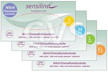 Sensilind Nitril Einmalhandschuhe Premium puderfrei blau unsteril 100 Stück/Box Größe S