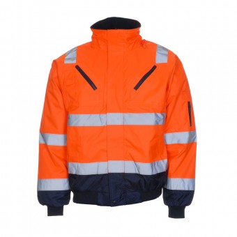 LeiKaTex® • Pilotenwarnschutzjacke nach EN ISO 20471 + EN 343 • warnorange / marineblau