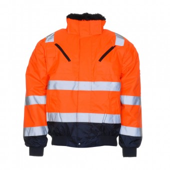 LeiKaTex® • Multifunktionale Pilotenwarnschutzjacke nach EN ISO 20471 + EN 343 • warnorange / marineblau