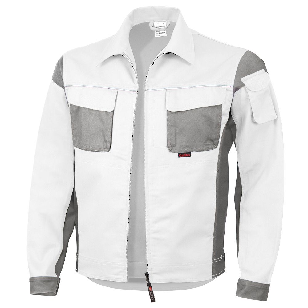 Qualitex Pro Bundjacke MG 245g weiß/grau