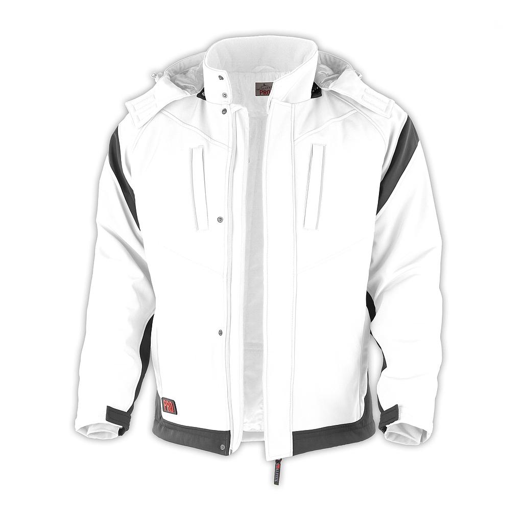 Qualitex Pro Winter Softshelljacke weiß/grau