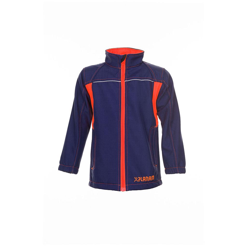 Planam Junior Softshelljacke marine/orange