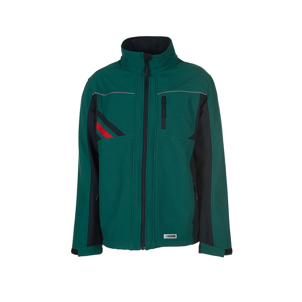 Planam Highline Softshelljacke grün/schwarz/rot