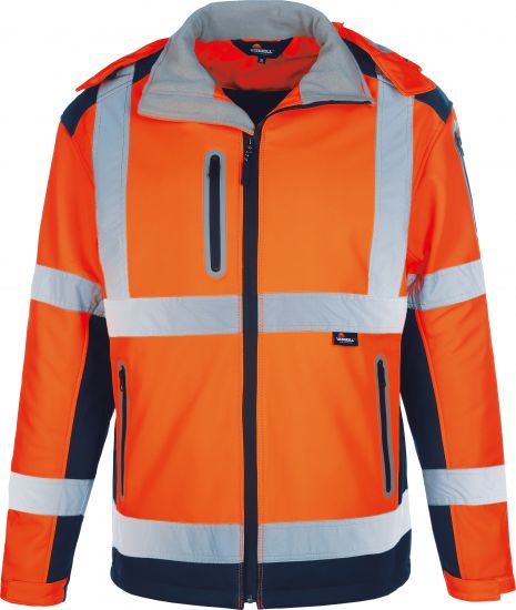 Winter K Softshelljacke leuchtorange/marine