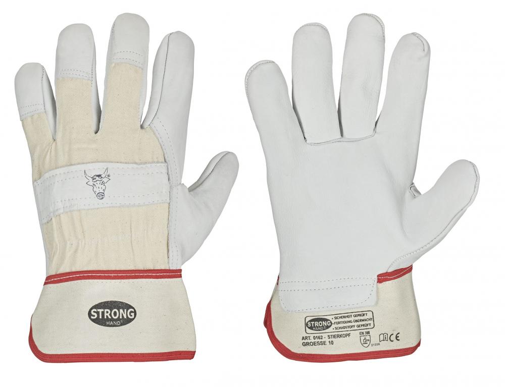Vollleder-Handschuh STRONGHAND® STIERKOPF natur