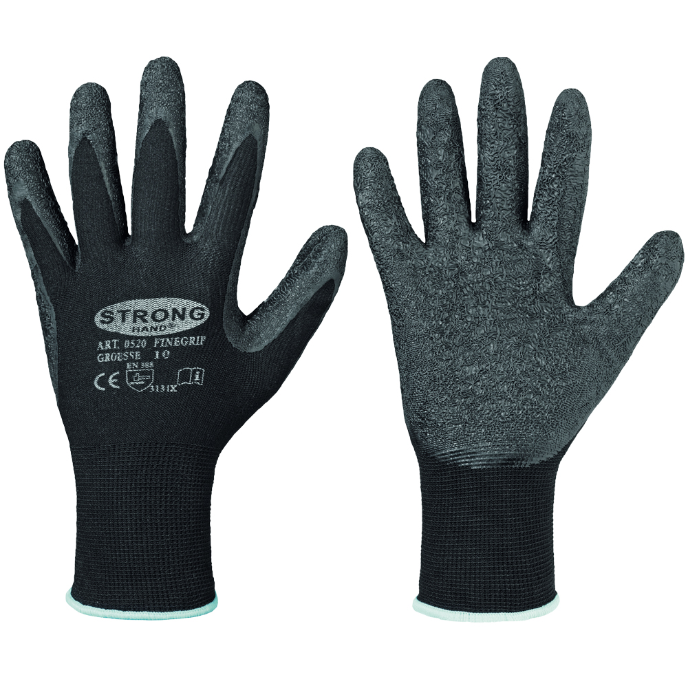 STRONGHAND® Handschuh Latex-Handschuhe Finegrip