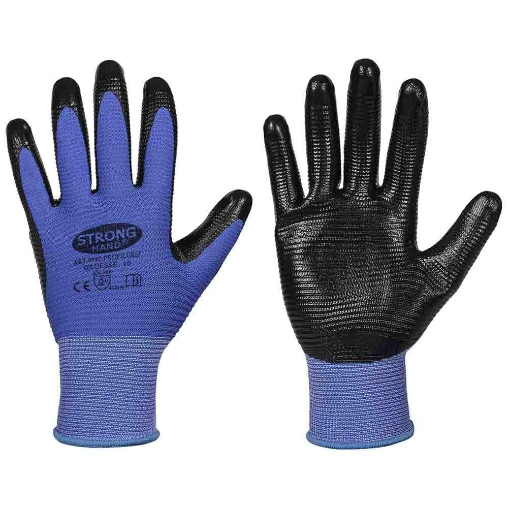 $$ Handschuh STRONGHAND® PROFILGRIP blau/schwarz