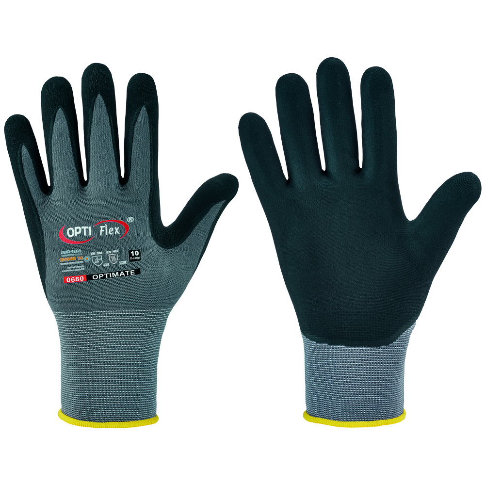 Nitril-Handschuh OPTIFLEX® Optimate grau/schwarz
