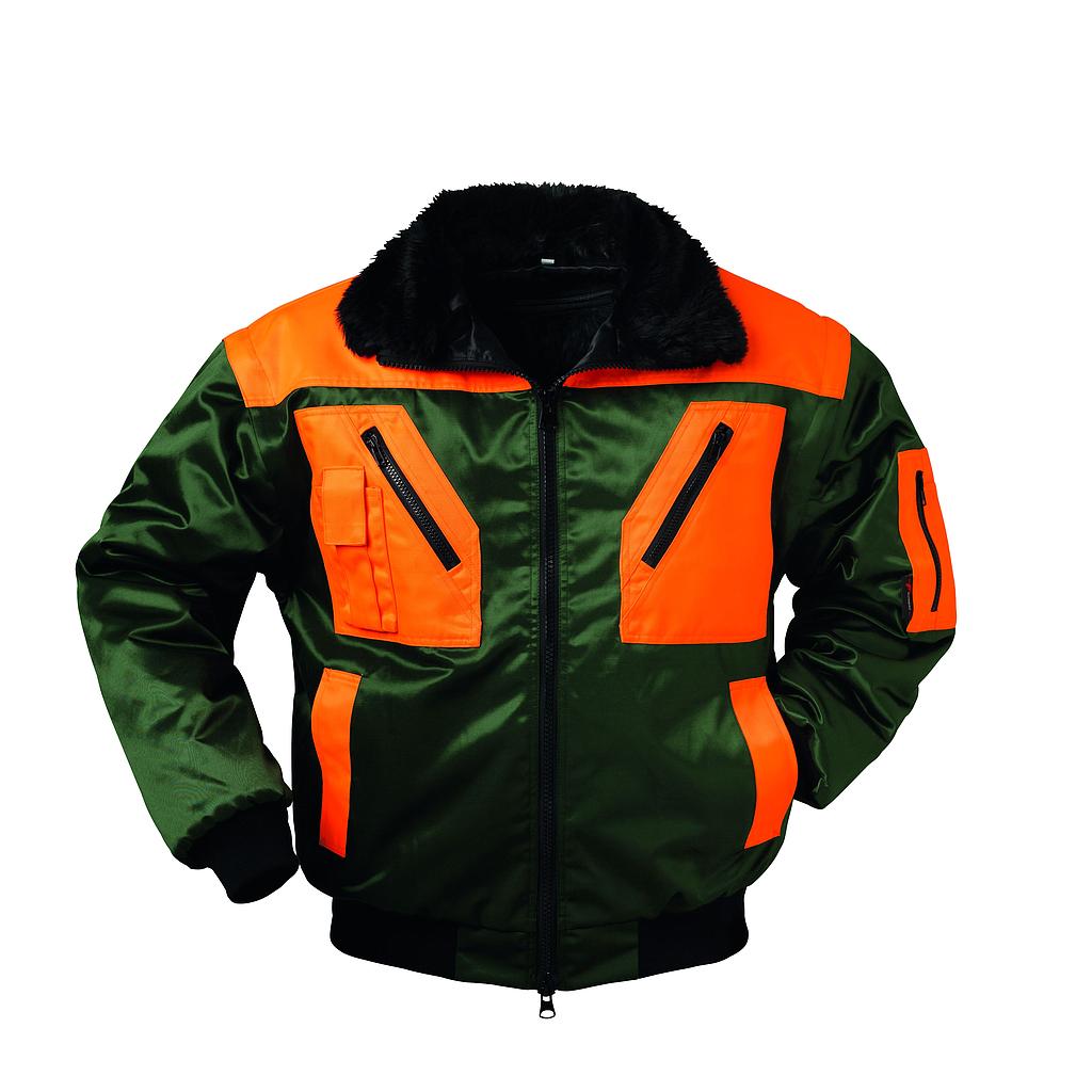 Pilotjacke 4-in-1 forstgrün/orange