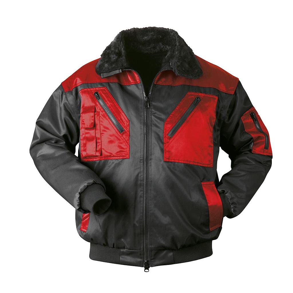 Pilotjacke 4-in-1 schwarz/rot