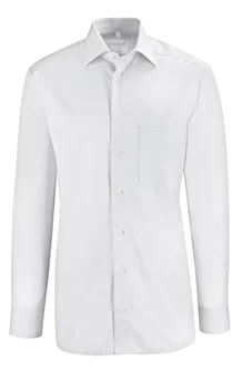 BASIC Herren Hemd Regular Fit weiß langarm