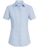 Damen Bluse Kurzarm BASIC Regular Fit bleu