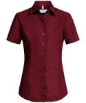 Damen Bluse Kurzarm BASIC Regular Fit bordeaux 