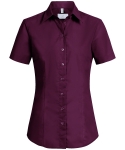 Damen Bluse Kurzarm BASIC Regular Fit brombeere 