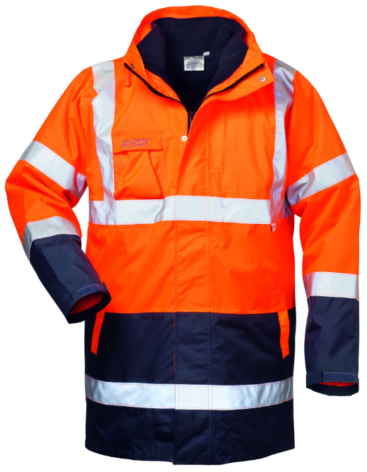 SAFESTYLE® Warnschutz 4 in 1 Parka TRAVIS orange/marine