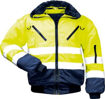 Warnschutz Pilotjacke Gunnar gelb/marine