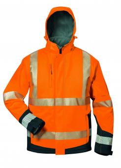elysee® Warnschutz Softshelljacke Lukas orange/schwarz