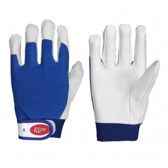 RLINE® Handschuhe Schaf-Nappaleder blau/weiß