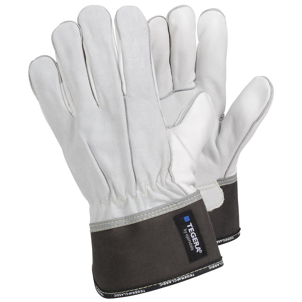 (Auslaufmodell) Handschuh Tegera Leder weiß Ochsenspalt-/Narbenleder