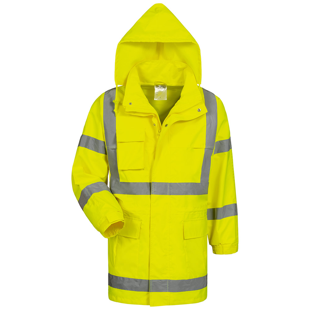 SAFESTYLE® Warnschutz Regenjacke mit Kapuze "MARC" gelb