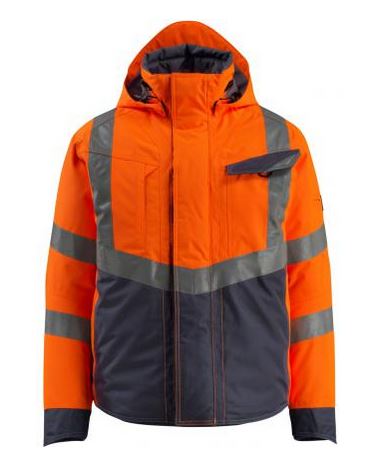 MASCOT® Warnschutz Pilotjacke Hastings orange/schwarzblau