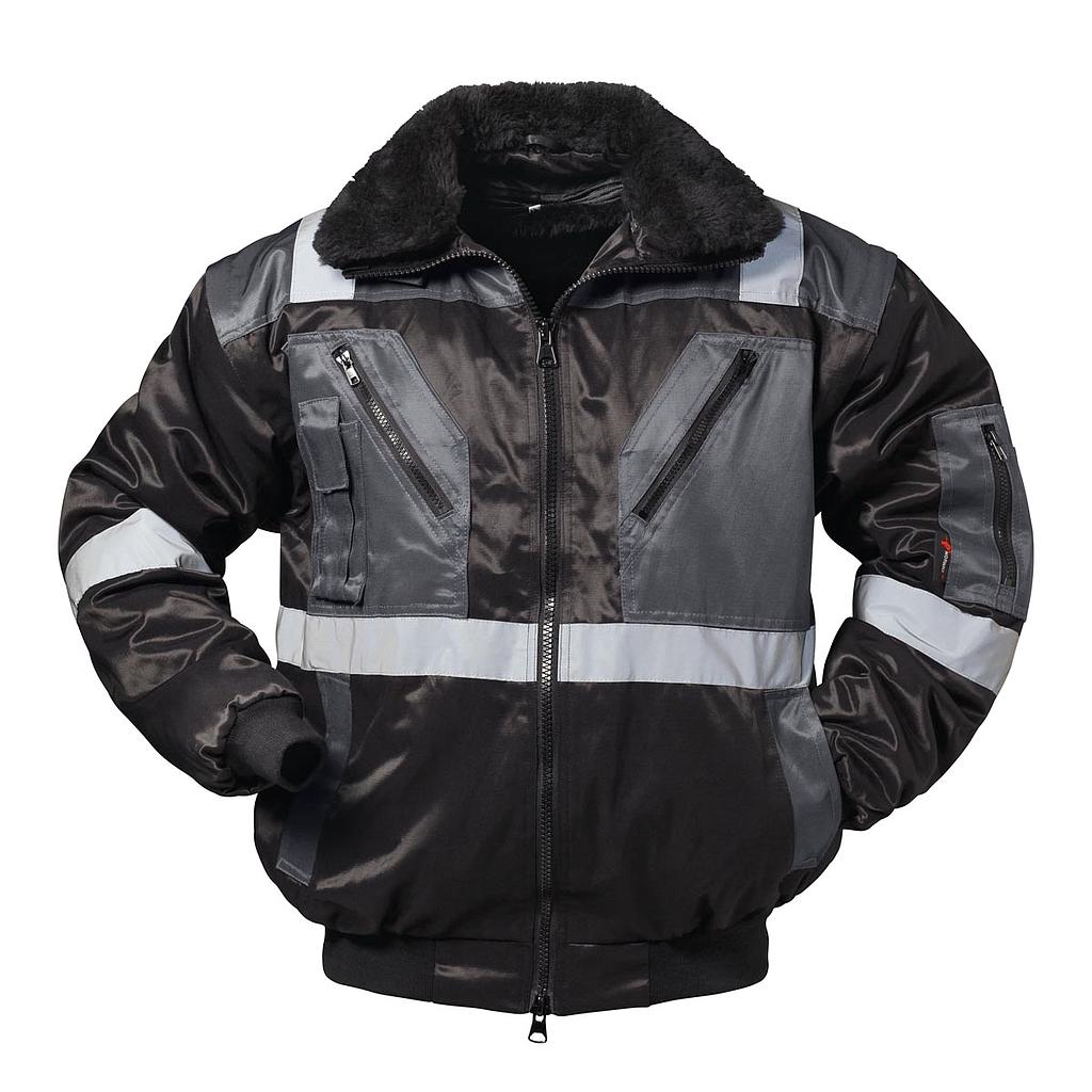 NORWAY® Pilotjacke 4-in-1"Kirkenes" mit Reflexstreifen schwarz/grau